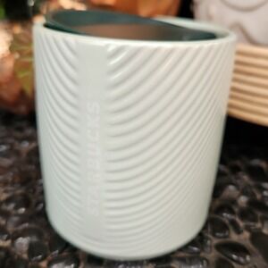 Starbucks Coffee light mint green iridescent travel coffee mug EUC